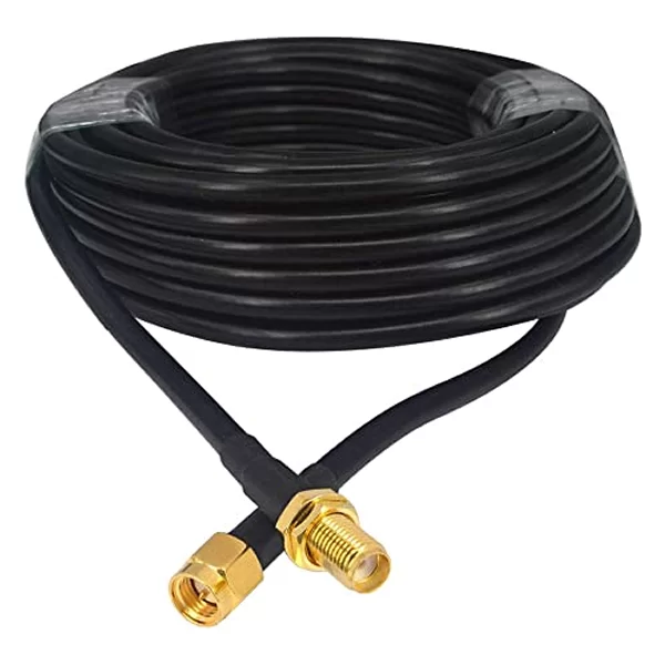 5m long antenna extension cable for 4g and 5g antennas - black with SMA male to SMA female